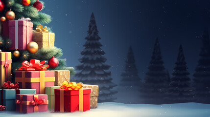 Obraz premium Gift box background with copy space for Christmas gifts, holidays or birthdays