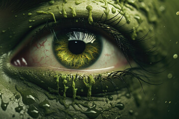 Crying sad person and tears abstract image