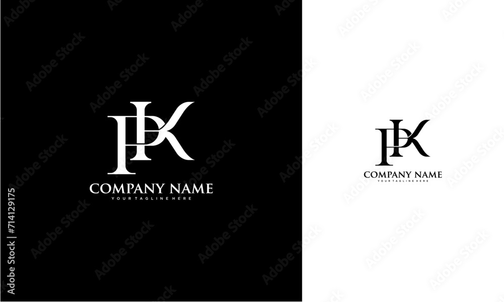 Fototapete pk initial logo concept monogram,logo template designed to make your logo process easy and approacha