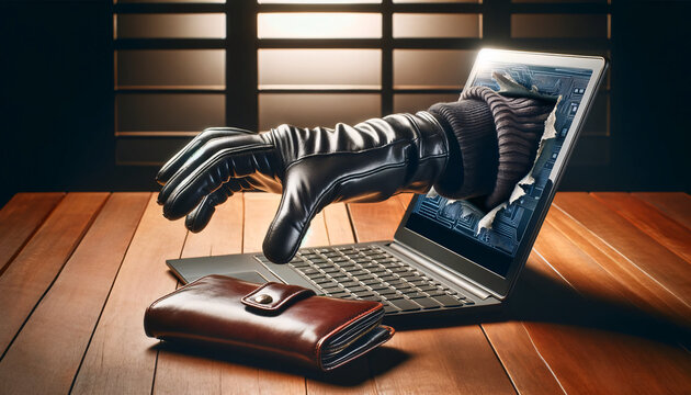 Vol informatique par un hacker image id&eacute;ale pour illustrer article ou blog sur la s&eacute;curit&eacute; informatique et le vol de donn&eacute;es