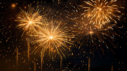 Fototapeta premium Fireworks background for celebration, holiday celebration concept