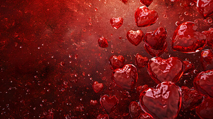 A sea of fiery passion, as a group of red hearts unite in love and solidarity