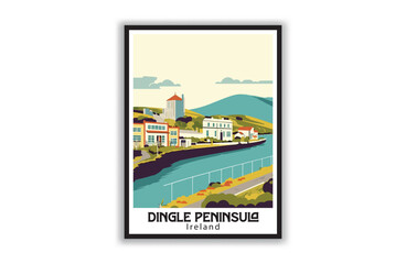 Dingle Peninsula, Ireland. Vintage Travel Posters. Famous Tourist Destinations Posters Art Prints Wall Art and Print Set Abstract Travel for Hikers Campers Living Room Decor