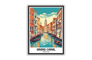 Grand Canal, Venice. Vintage Travel Posters. Famous Tourist Destinations Posters Art Prints Wall Art and Print Set Abstract Travel for Hikers Campers Living Room Decor