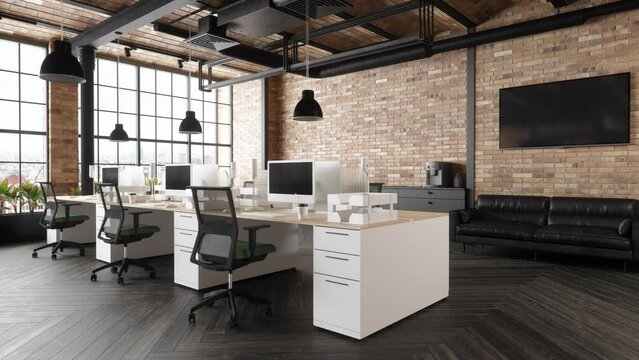 Interior Of A Modern Luxurious Loft Office Space
