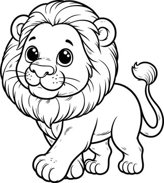 illustration of a lion for coloring book