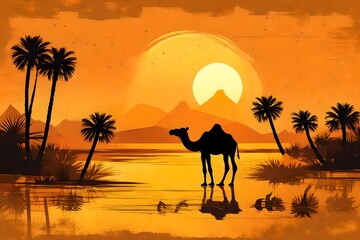 silhouette of a camel