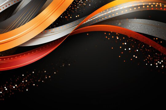 Abstract background with golden and silver wavy lines. Abstract backrgound with Gold and silver ribbon for Hearing Impairments, Hearing Disorders, Tinnitus, Meniere's Disease awareness days