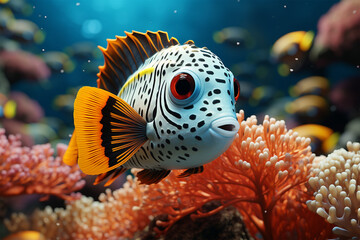 Naklejka na ściany i meble Ocean Ornamental Fish