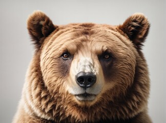 Obraz premium Majestic Grizzly Against a Blank Canvas