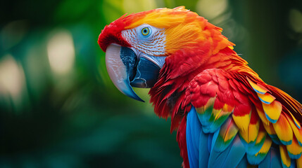 Obraz premium Parrot bird with bokeh background.