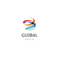Global creative abstract logo design