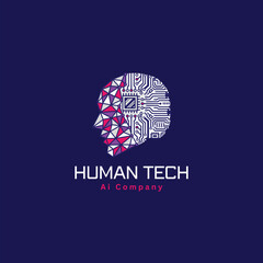 human brain logo design 