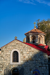 Exterior of St. Petka Chapel, a small chapel on a hillside in Belgrade