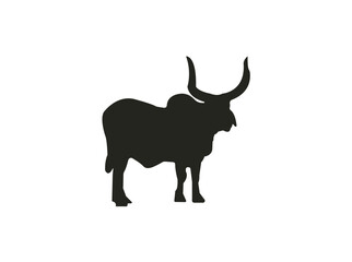 Cow Hand drawn vector illustration and logo design.