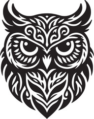 Fototapeta premium owl head silhouette of vector illustration 