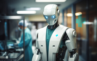 humanoid robot medical robot Medical assistant AI system Robotics working in hospitals