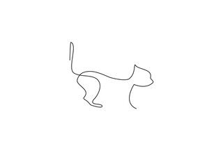Line art cat drawing vector abstract