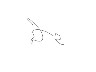 Cat line art abstract drawing vector