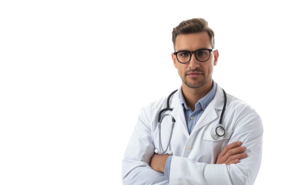 Doctor standing on transparent background
