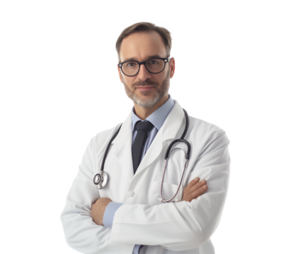 Doctor standing on transparent background