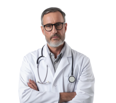 Doctor standing on transparent background
