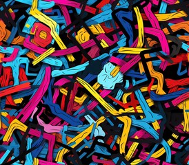 Scribble, Fabric Pattern, Seamless Pattern.