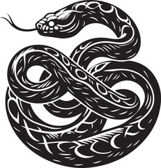 silhouette of a snake vector illustration 