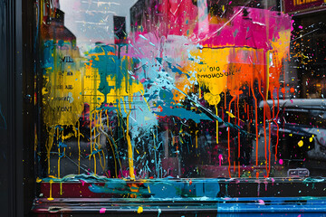 Farbexplosion der Fantasie: Abstrakte Malerei in Acryl oder Öl, ein inspirierendes Kunstwerk voller Vielfalt und kreativer Impulse für Projekte auf Adobe Stock