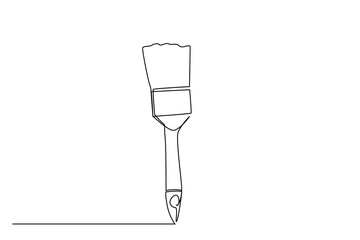 brush paint object work industry one line art design