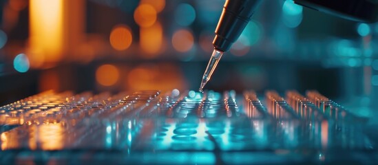 PCR test automation laboratory in close-up.