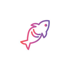 fish fishing food line gradient icon