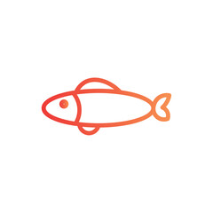 cook fish fishing line gradient icon