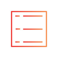 list text write line gradient icon