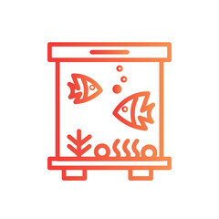 aquarium fish pet line gradient icon
