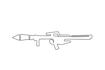 hand rocket weapon object one line art design