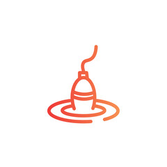 bobber fish fishing line gradient icon