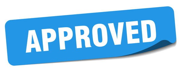 approved sticker. approved label