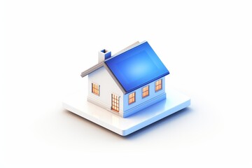 3d house icon vector on white background