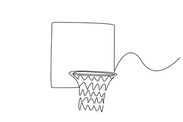 basketball hoop object sport one line art design - obrazy, fototapety, plakaty