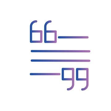 block quote testemonial line gradient icon