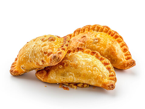 Curry puff or karipap isolated on white background in minimalist style.