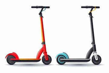 Electric push scooter icon illustration