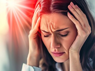 Alternative treatment for head pain stock photo