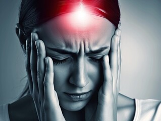 Alternative treatment for head pain stock photo