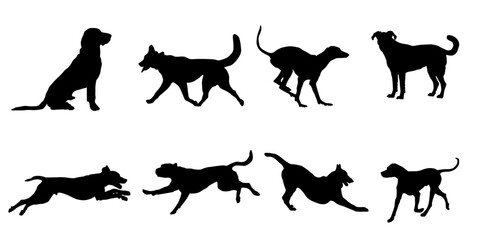 silhouettes of dog vector