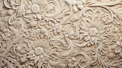 Floral embossed matelasse texture surface background