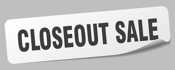 closeout sale sticker. closeout sale label