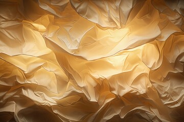 Texture of crumpled cream paper.
