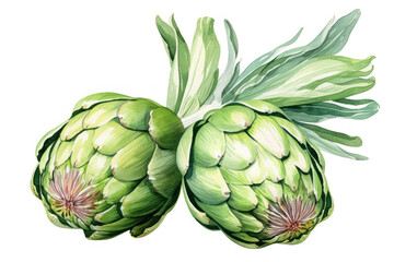 Fototapeta premium Fresh and Vibrant: Organic Green Artichoke, a Healthy and Delicious Ingredient for a Mediterranean Diet, Closeup on a Rustic Background